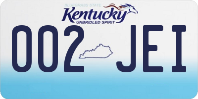 KY license plate 002JEI