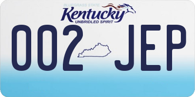 KY license plate 002JEP