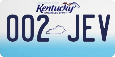 KY license plate 002JEV