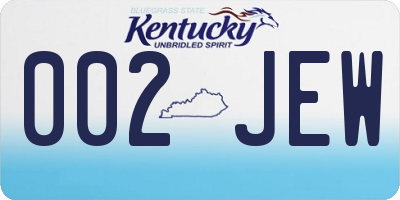 KY license plate 002JEW