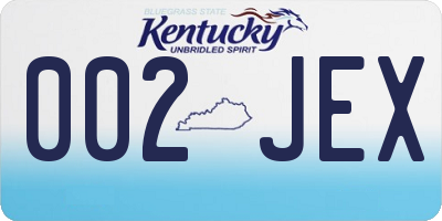 KY license plate 002JEX