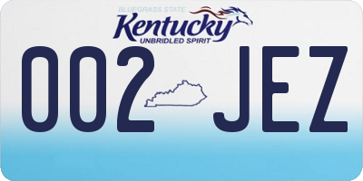KY license plate 002JEZ