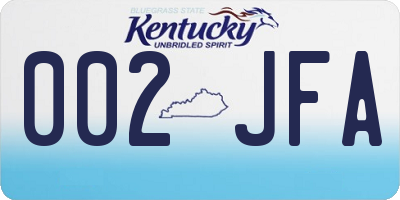 KY license plate 002JFA