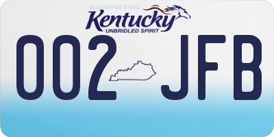 KY license plate 002JFB
