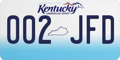 KY license plate 002JFD