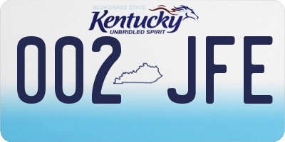 KY license plate 002JFE