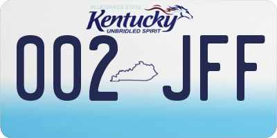 KY license plate 002JFF