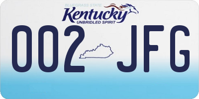 KY license plate 002JFG