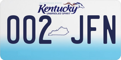 KY license plate 002JFN