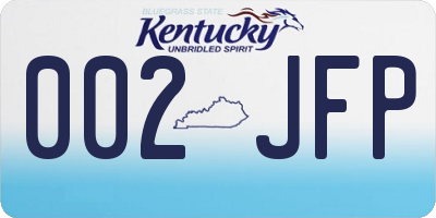 KY license plate 002JFP