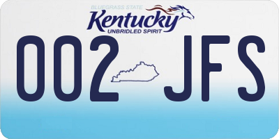 KY license plate 002JFS