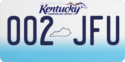 KY license plate 002JFU