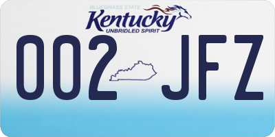 KY license plate 002JFZ