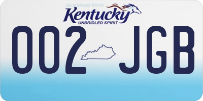 KY license plate 002JGB