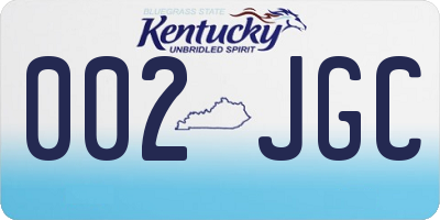 KY license plate 002JGC