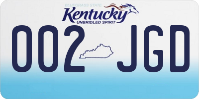 KY license plate 002JGD