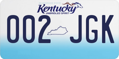 KY license plate 002JGK