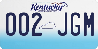 KY license plate 002JGM