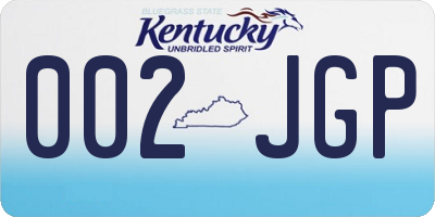 KY license plate 002JGP
