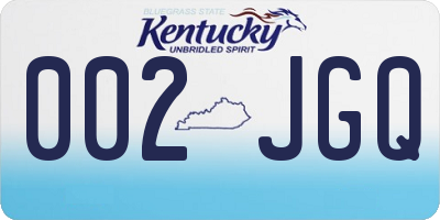 KY license plate 002JGQ