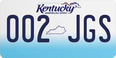 KY license plate 002JGS