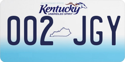 KY license plate 002JGY