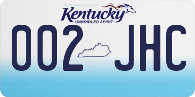 KY license plate 002JHC