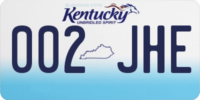 KY license plate 002JHE