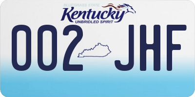 KY license plate 002JHF