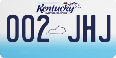 KY license plate 002JHJ