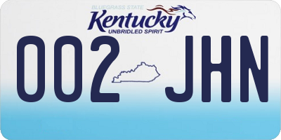 KY license plate 002JHN