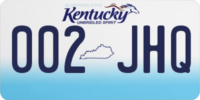 KY license plate 002JHQ