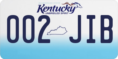 KY license plate 002JIB