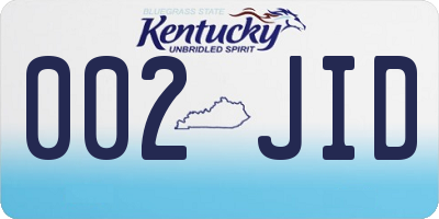 KY license plate 002JID