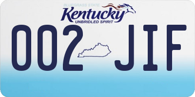 KY license plate 002JIF