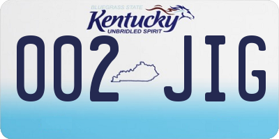 KY license plate 002JIG