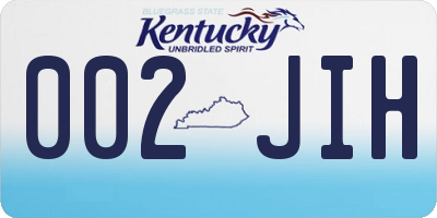 KY license plate 002JIH