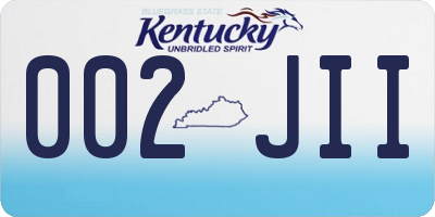 KY license plate 002JII