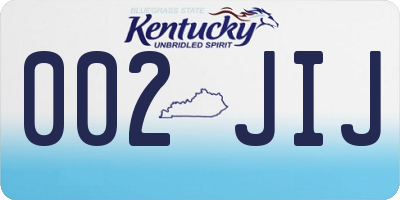 KY license plate 002JIJ