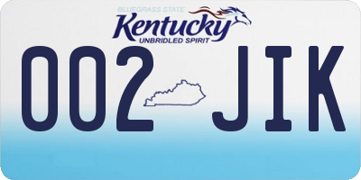 KY license plate 002JIK