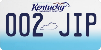 KY license plate 002JIP
