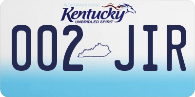 KY license plate 002JIR