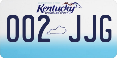 KY license plate 002JJG