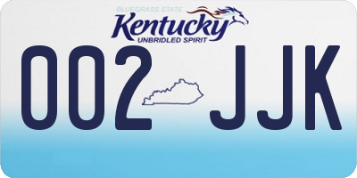 KY license plate 002JJK