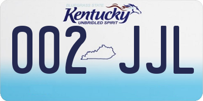 KY license plate 002JJL