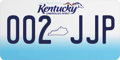 KY license plate 002JJP