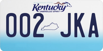 KY license plate 002JKA