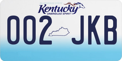 KY license plate 002JKB