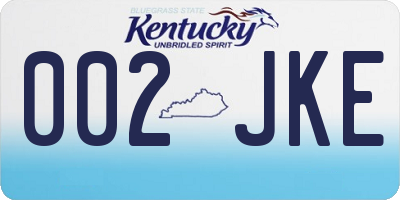KY license plate 002JKE