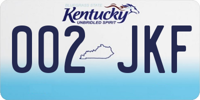 KY license plate 002JKF
